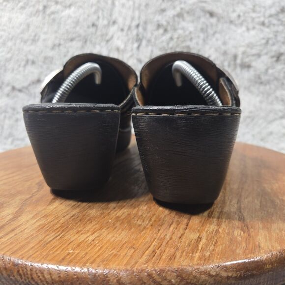 Vintage Y2K Born Womens Size 9/40.5 Chunky Platform Mules Black Leather Shoes - Picture 4 of 11